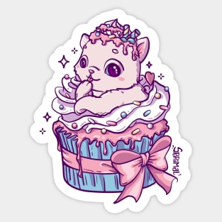 Sweet cat in a cupcake Sticker